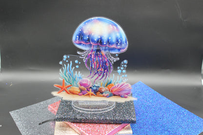 Diamond Art Table Topper Multi Colored Sea Jellyfish