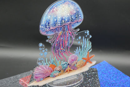 Diamond Art Table Topper Multi Colored Sea Jellyfish