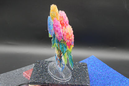 Beautiful Diamond Art Table Topper with Vase of Multi Colored Flowers