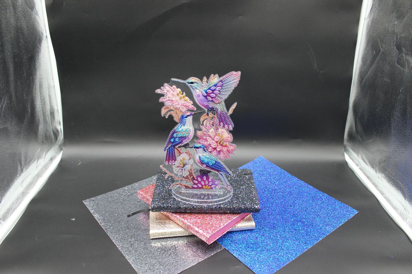 Cutest Little Diamond Art Table Topper featuring a Multiple Colorful Finches