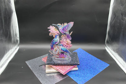 Cutest Little Diamond Art Table Topper featuring a Multiple Colorful Finches