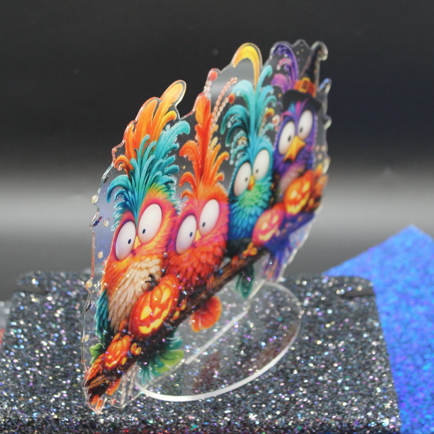 Cutest Little Diamond Art Table Topper featuring Dammit Birds in there Halloween Garb