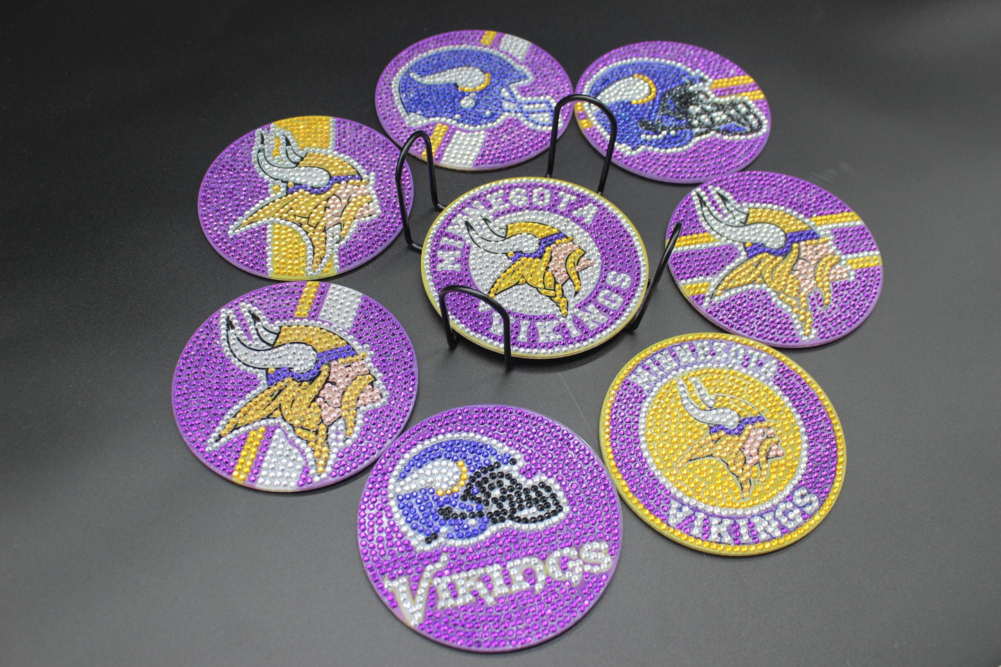 NFL NFC Minnesota Vikings (8 pcs.) Coaster set with Metal Stand