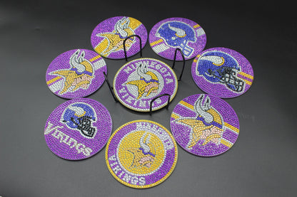 NFL NFC Minnesota Vikings (8 pcs.) Coaster set with Metal Stand